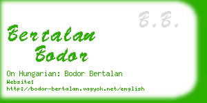 bertalan bodor business card